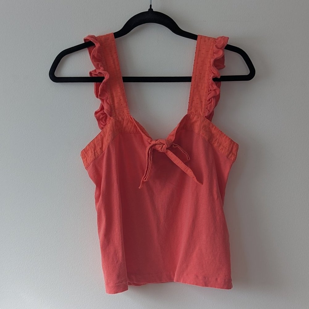 Ruffled Coral Tie Tank Top, J. Crew
